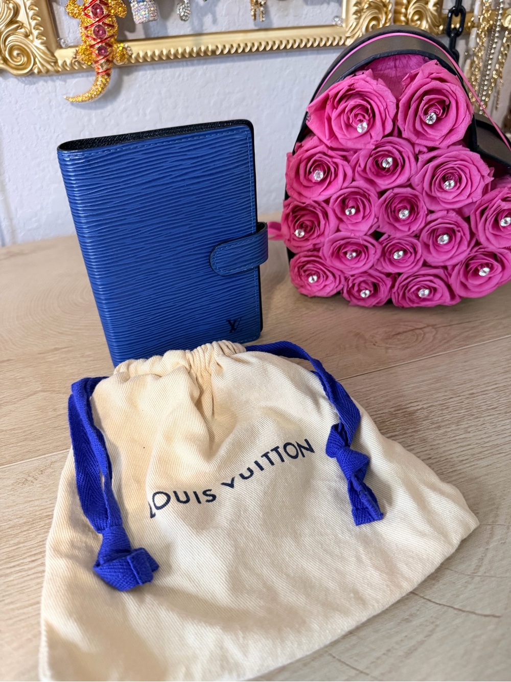 Louis Vuitton Blue Epi Leather Organizer Wallet